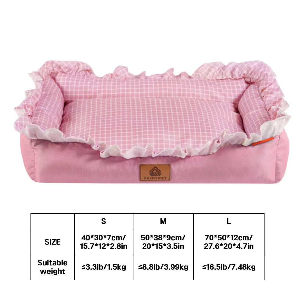 Dog Beds for Small Medium Large Dogs & Cats,Winter Pet Bed, Wide Side Fancy Design,Soft Calming Sleeping Warming Puppy Bed