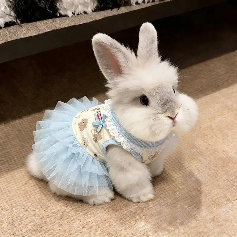 Pet Dresses Cat Pet Summer Clothes Pink Bow Teddy Skirt Small and Medium-sized Dog Cartoon Printed Vest Casual Female Dog Dress