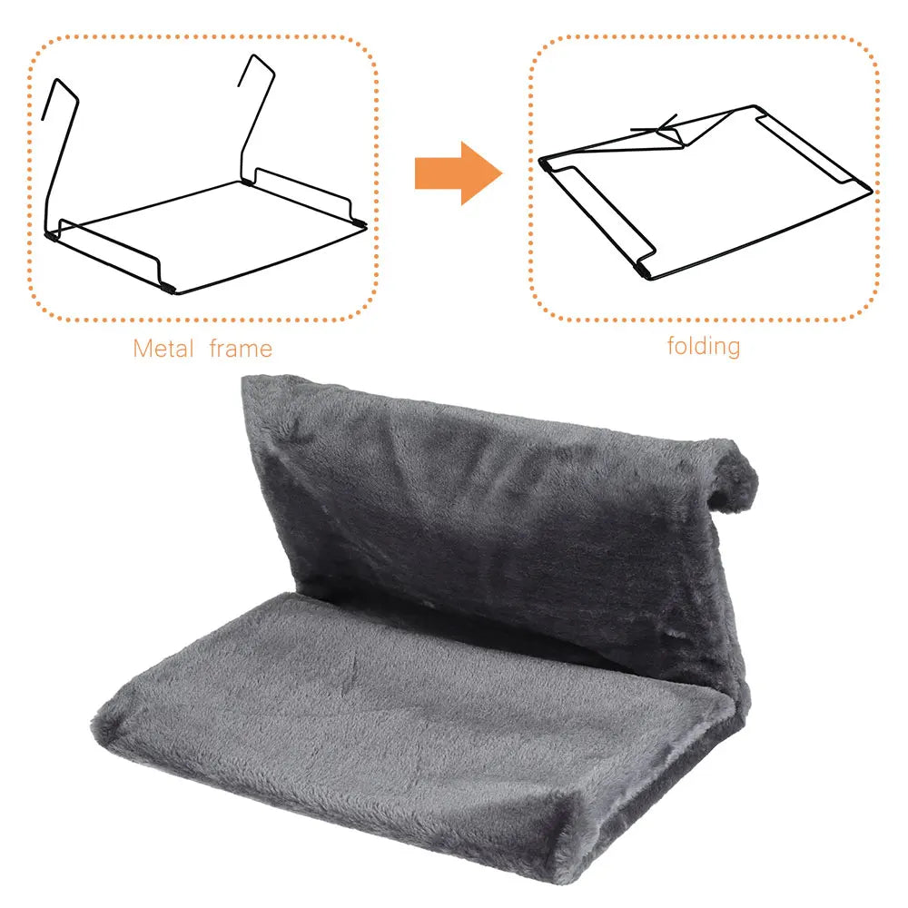 Cat Hanging Bed Pet Animal Radiator Bed Warm Fleece Basket Cradle Hammock Metal Iron Frame Removable Cat Hammock
