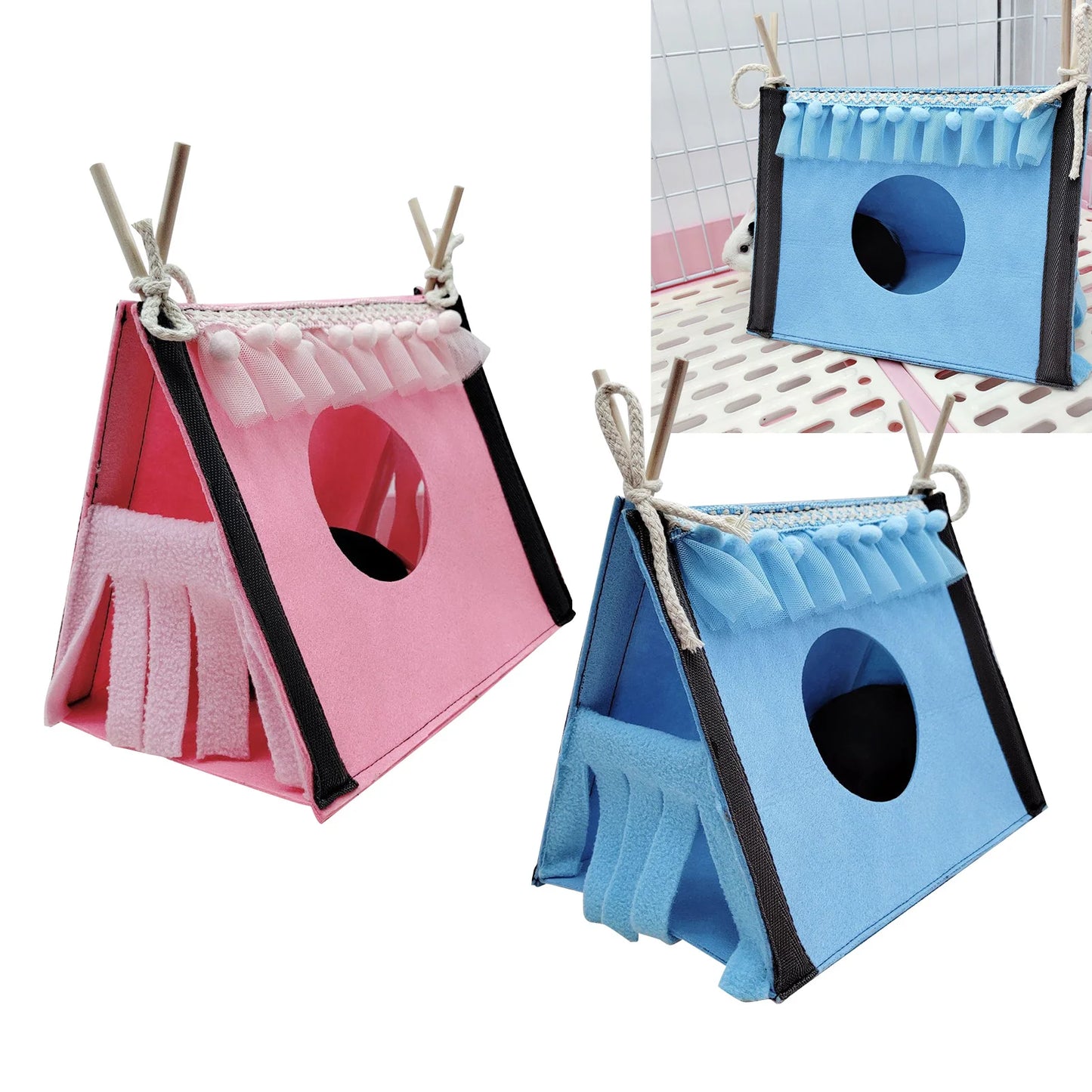 Guinea Pig Hideout Tunnel Tent Hamster Hideout Tent Rabbit Rat Tunnel House Small Animal Tube Warm Habitat