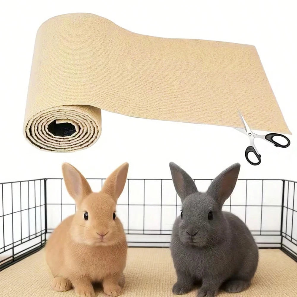 Self-Adhesive Rabbit Scratch Mat DIY Cuttable Bunny Cage Liner Anti-Slip Floor Carpet Protector Claw Care Easy Clean Accessories