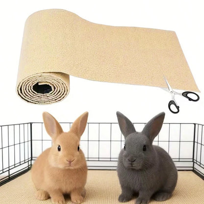 Self-Adhesive Rabbit Scratch Mat DIY Cuttable Bunny Cage Liner Anti-Slip Floor Carpet Protector Claw Care Easy Clean Accessories