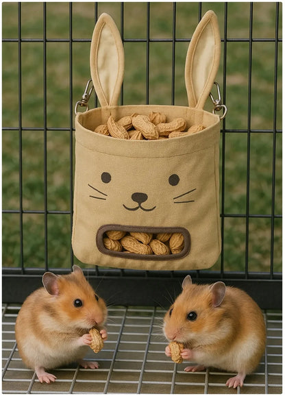 New Rabbit Hanging Hay Bag Shaped Feeding Feed Package Convenient Multiple Colors Available Small Pet Supplies