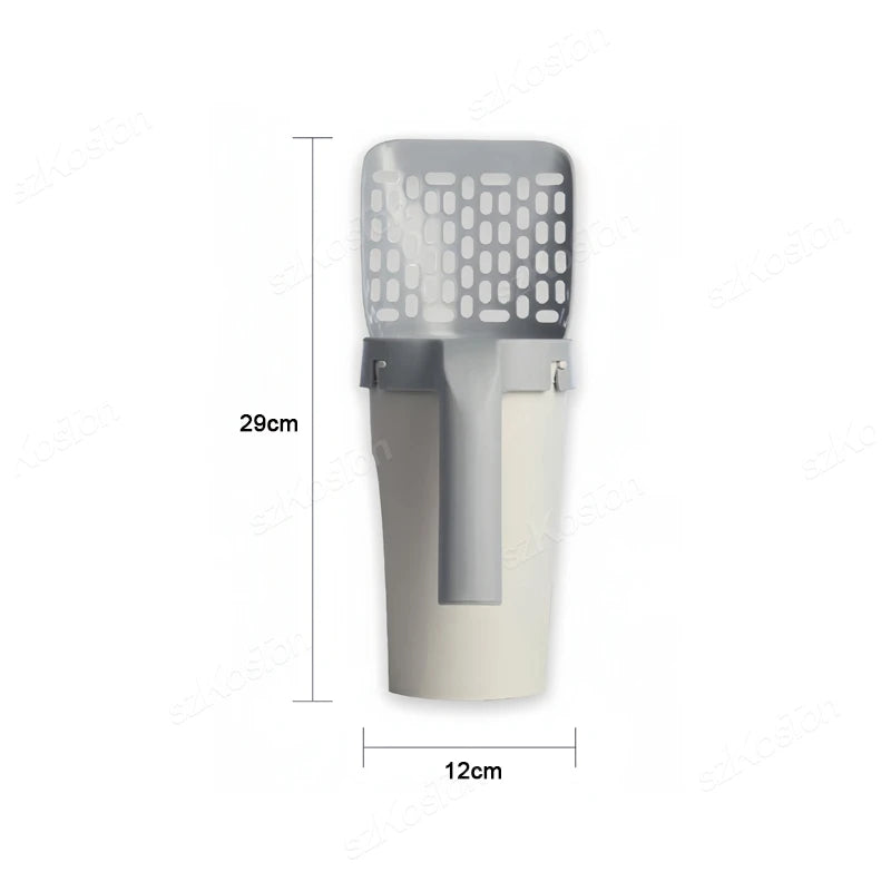 Cat Litter Shovel with Refill Bag For Pet Filter Clean Toilet Garbage Picker Cat Supply Cat Litter Scoop Box Self Cleaning Tools