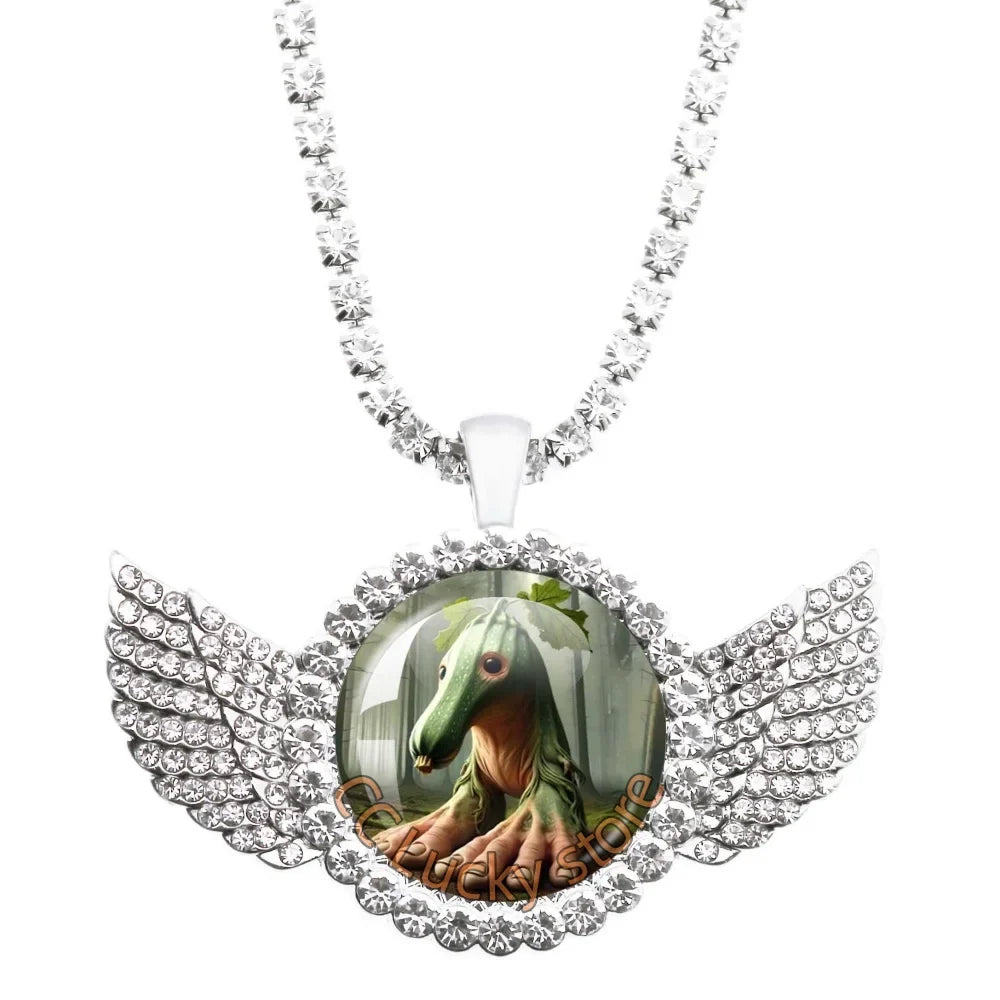 25mm Angel Wing Necklace | Italian Brainrot Pendant Funny Animal Jewelry Gift