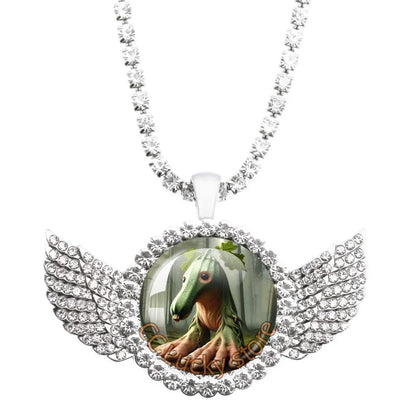 25mm Angel Wing Necklace | Italian Brainrot Pendant Funny Animal Jewelry Gift