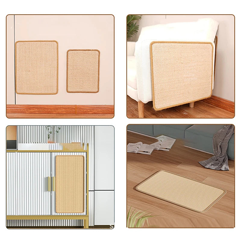 Durable Sisal Cat Scratch Pads, Cat Wall Pads, Sofa Claw Grinding Pads, Scratch Board Wall Stickers Cat Pet Toys Pet Accessories
