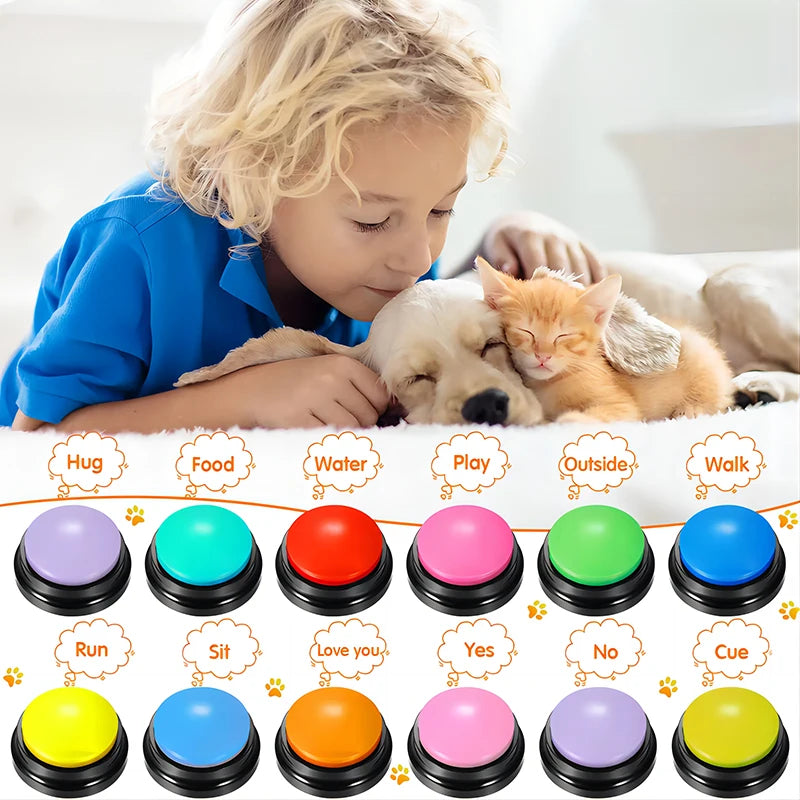 Pet Communication Button Recordable Talking Training Buzzer Cat Dog Toys Talking Starters  Speaking Button Portable Pet Supplies
