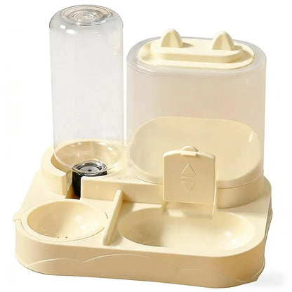 Pet Feeder Dual Food Bowl All-in-One Automatic Food Water Dispenser Large Capacity Food Storage Dispenser Pet Supplies