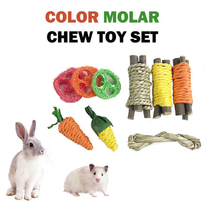 Rabbit Chew Toys For Teeth Grinding Bunny Molar Toys Improve Dental Health For Hamsters Chinchillas Guinea Pigs Wooden Snack