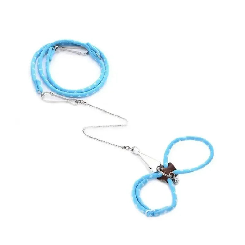 Pet Adjustable Soft Harness Bell Leash Set Mouse Hamster Ferrets Rat Pet Pig Leash Hamster Harness Rope Anti-bite Pet Walking