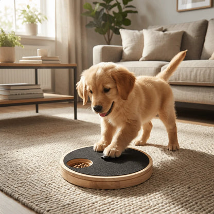 Rotating Dog Scratching Board Round Non-Slip Dog Nail Grinding Pad Wear-resistant with Treat Box Pet Slow Feeding Plate for Dogs