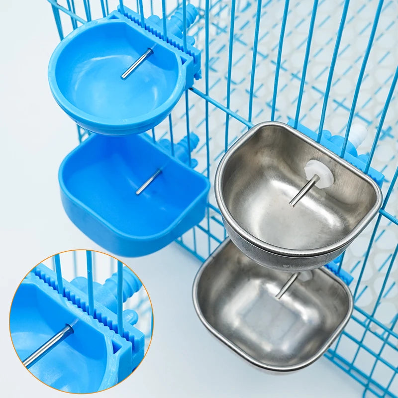1Pcs Rabbit Water Bowl Farm Rabbit Automatic Drinker Rabbit Cage Fix Cup Raising Fox Mink Stainless Steel Plastic Drinking Bowl