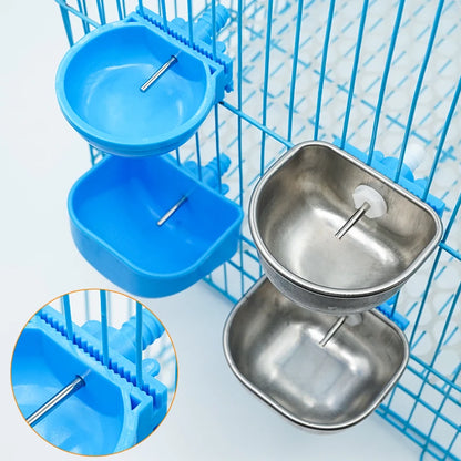 1Pcs Rabbit Water Bowl Farm Rabbit Automatic Drinker Rabbit Cage Fix Cup Raising Fox Mink Stainless Steel Plastic Drinking Bowl
