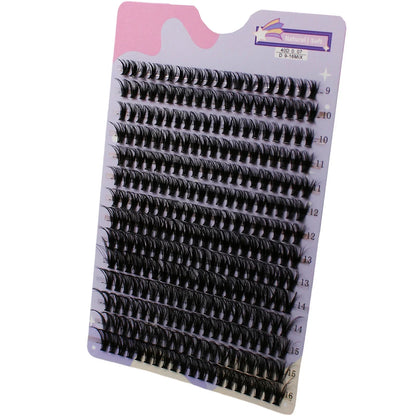 14 Rows 280 Clusters 40D Mix 9-16mm Cluster Lashes Extension | Natural Thick Strip Lashes