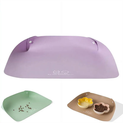 PU Leather Pet Feeding Mat Spill Proof Waterproof Oil Resistant Non Slip Bowl Holder Easy Clean Floor Protector for Dogs Cats