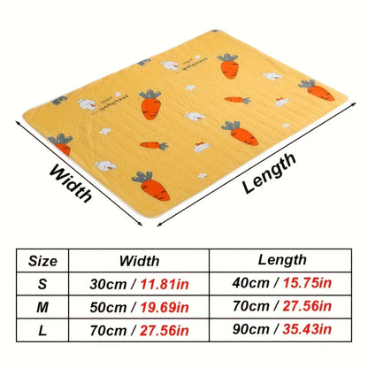 1 Cute Carrot-Shaped, Super Absorbent, Reusable Rabbit Toilet Mat with a Random Pattern, Easy to Clean, Machine Washable, Non-Slip, Suitable for Rabbit and Dog Pee Pads, Also Can Be Used for Rabbit Cage Decoration, Suitable f