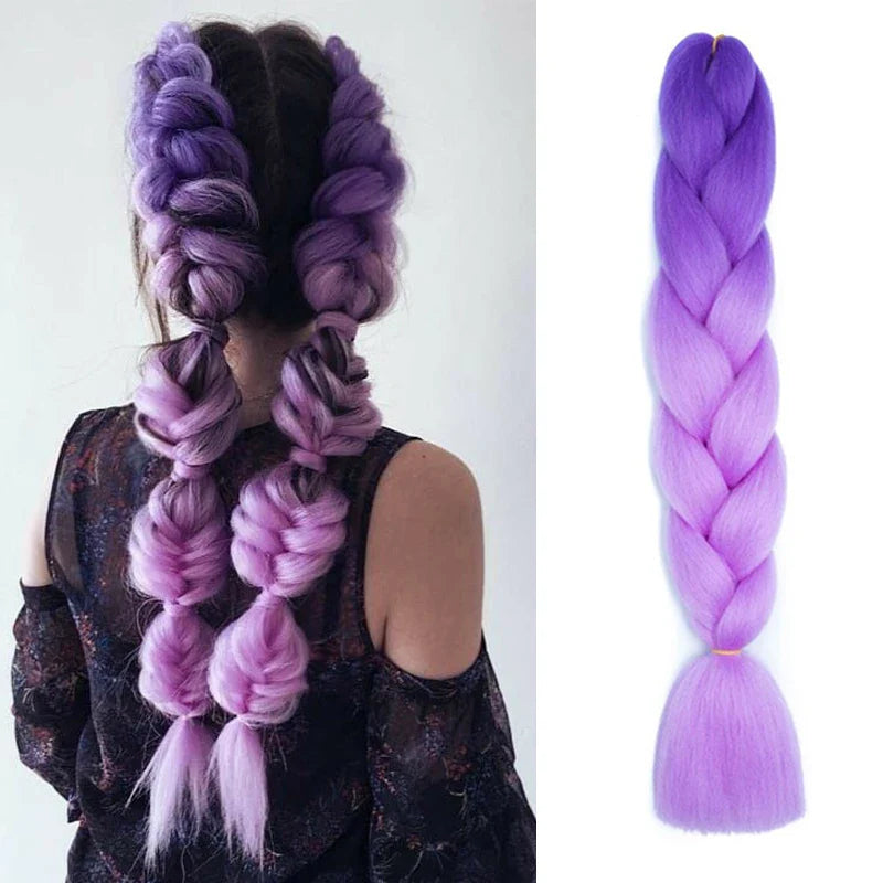 24Inch Jumbo Braid Hair Extensions | Long Straight Yaki Pre Stretched Synthetic Hair
