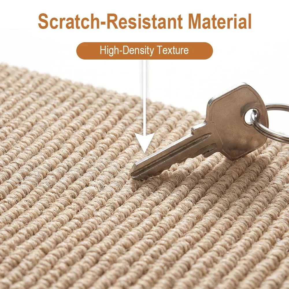 Cat Scratching Mat DIY Self-Adhesive Trimmable Carpet Anti-Scratch Furniture Protector for Fits Sofas Walls Doors