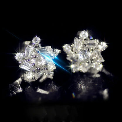 Huitan AAA CZ Stud Earrings for Women | Romantic Elegant Cubic Zirconia Jewelry in 7 Colors