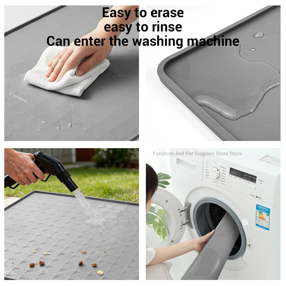 Pet Placemat Nonspill Easy to Clean Foldable Cat and Dog Feeding Mat Silicone Non-slip Waterproof Pet Mat