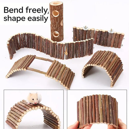 Small Pet Willow Branch Chew Toy, Height, Bendable Design, Dental Care, Natural Nutrients, For Rabbits/Guinea Pigs