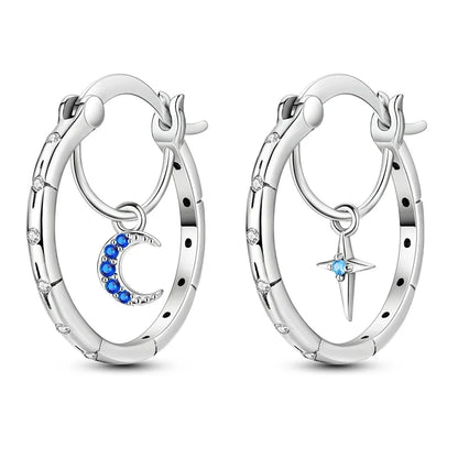 925 Sterling Silver Hoop Earrings with Zircon | Classic U-Shaped Women Jewelry