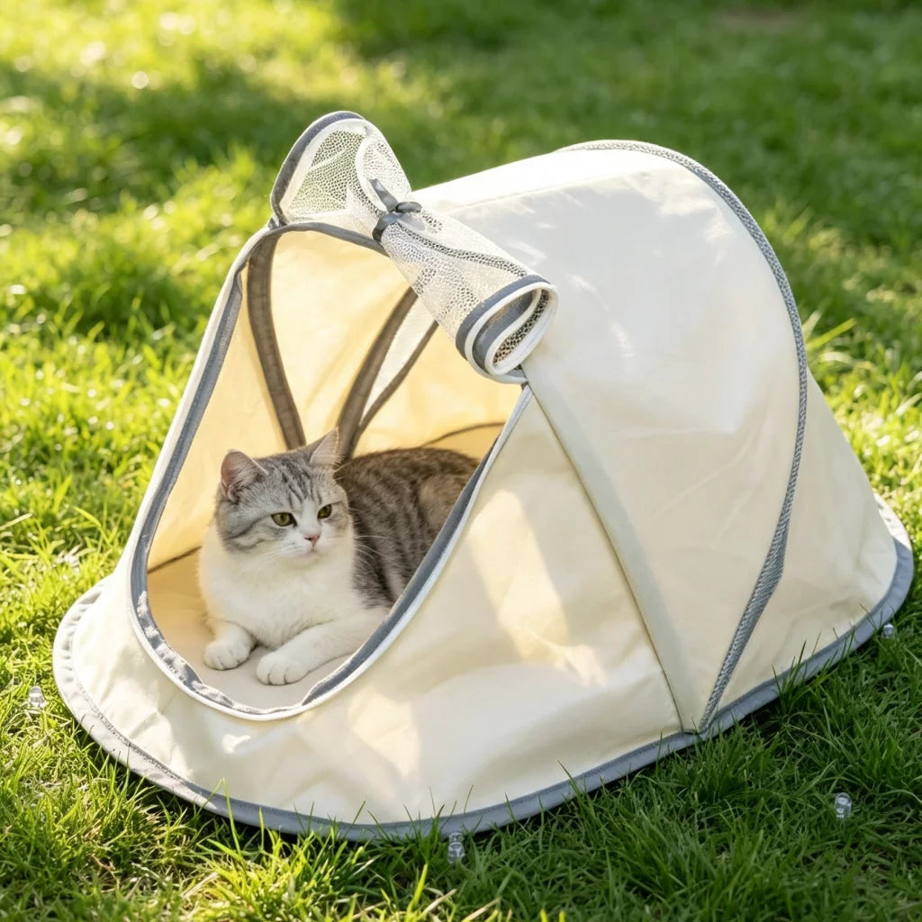 Portable Foldable Pet Tent House Breathable Mesh Dog Cat Bed Waterproof Oxford Puppy Kennel Indoor Outdoor Camping Sunproof Smal