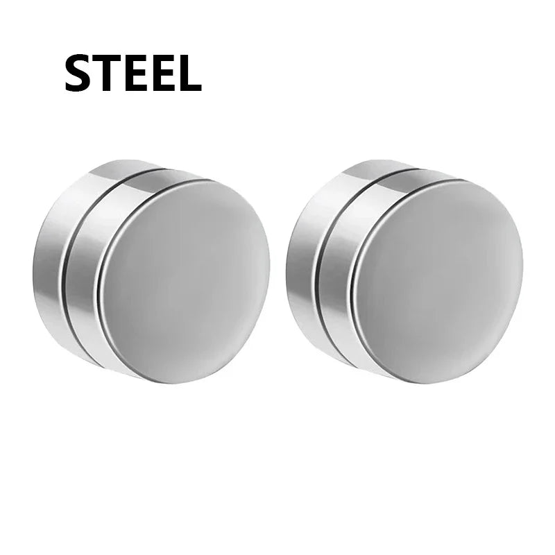 6mm/8mm/10mm/12mm Strong Magnetic Non Piercing Ear Clip | Round Circle Mens Stud Earrings