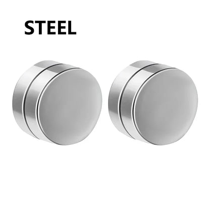 6mm/8mm/10mm/12mm Strong Magnetic Non Piercing Ear Clip | Round Circle Mens Stud Earrings