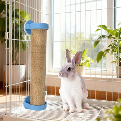 Adjustable Angle Rabbit Scratch Post | Natural Sisal Rabbit Claw Scratcher, Interactive Climbing, Scratch Toy for Rabbits, Cats