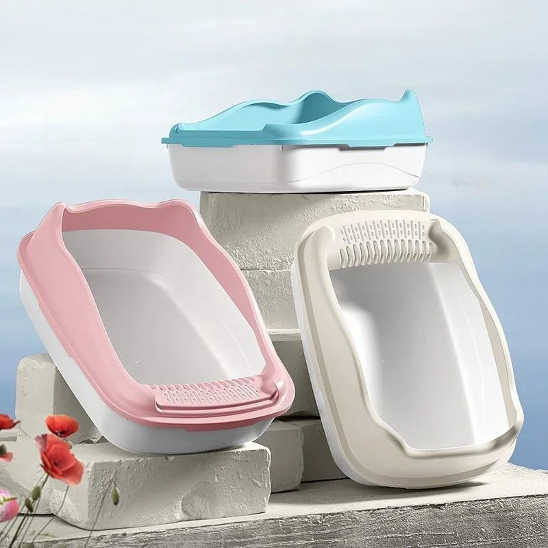 Cat Bedpans Cat Litter Box Pet Sandbox for Kitty Anti-Splash Cats Toilet Pet Sandbox Kitten Tray Bedpan Cleaning Cat Supplies