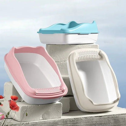 Cat Bedpans Cat Litter Box Pet Sandbox for Kitty Anti-Splash Cats Toilet Pet Sandbox Kitten Tray Bedpan Cleaning Cat Supplies