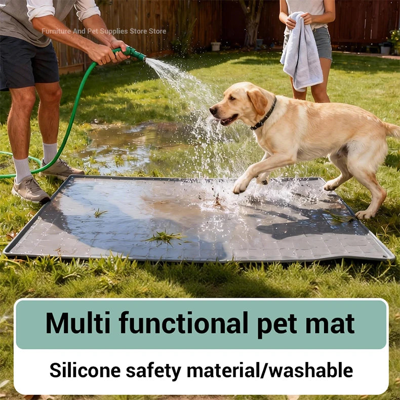 Pet Placemat Nonspill Easy to Clean Foldable Cat and Dog Feeding Mat Silicone Non-slip Waterproof Pet Mat