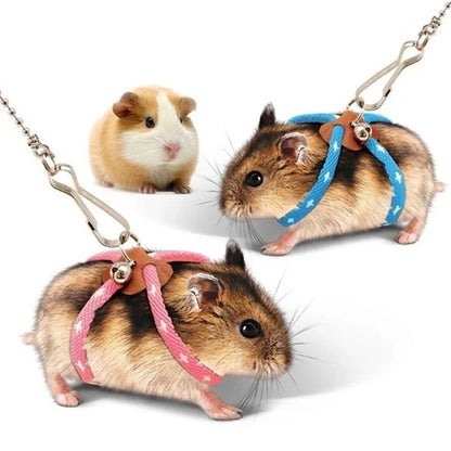 Small Animal Pet Leash Adjustable Soft Set Bird Mouse Hamster Ferret Pigskin Strap Bite Resistant Leash Guinea Pig Accessories