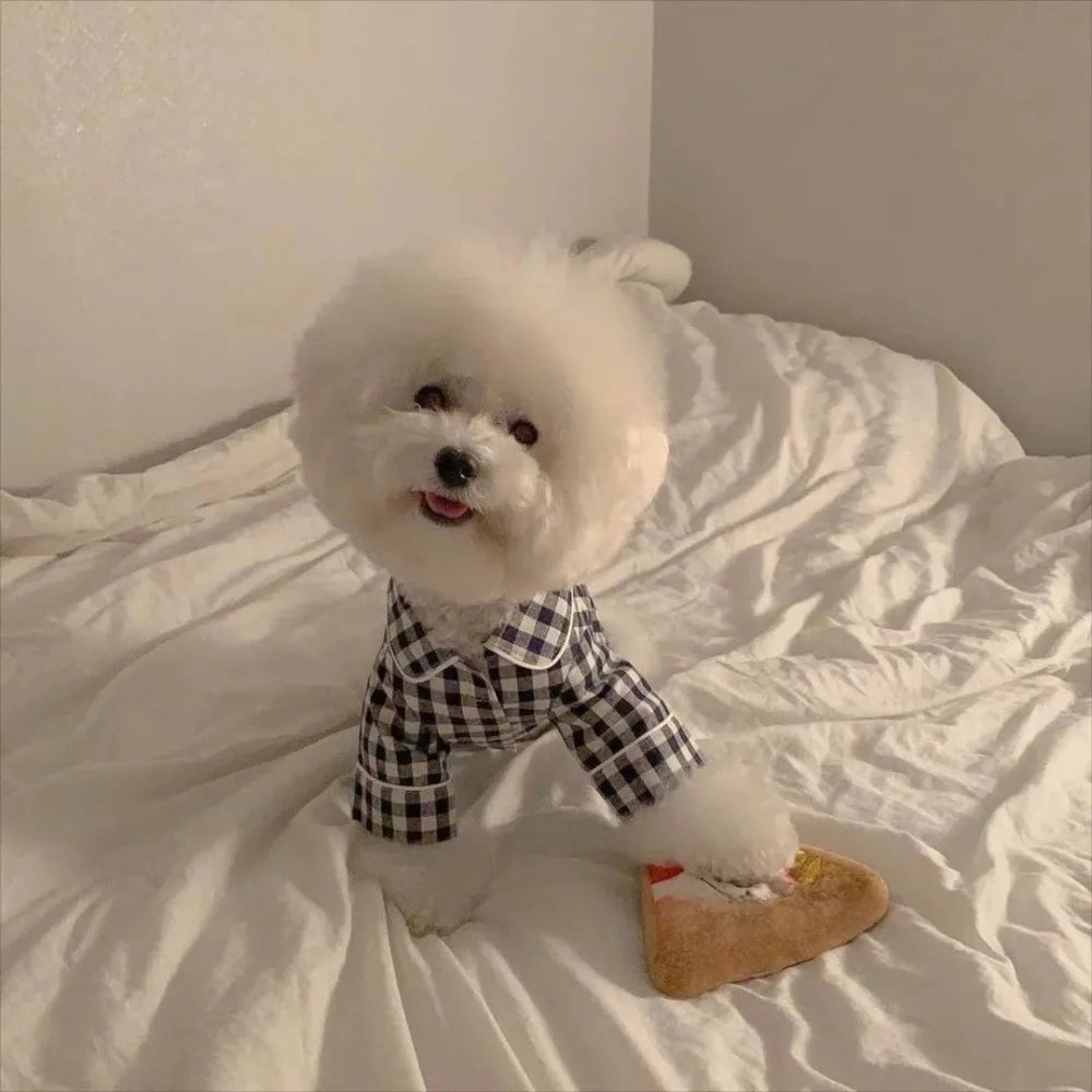Pet Decoration Comfortable Ins Plaid Shirts Pet Clothing Elegant Fashion Dogs Pajamas Costume Cute Cat Dog Clothes Pet Parties