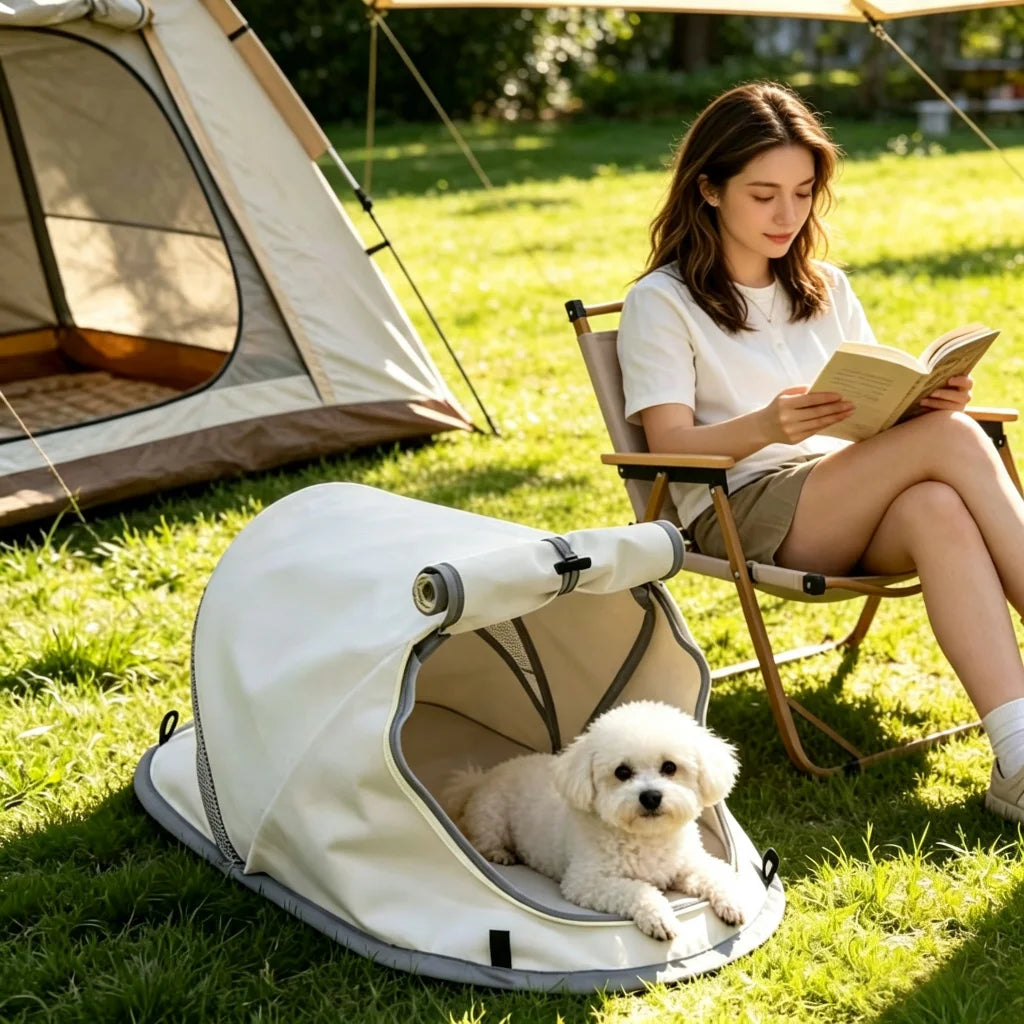 Portable Foldable Pet Tent House Breathable Mesh Dog Cat Bed Waterproof Oxford Puppy Kennel Indoor Outdoor Camping Sunproof Smal