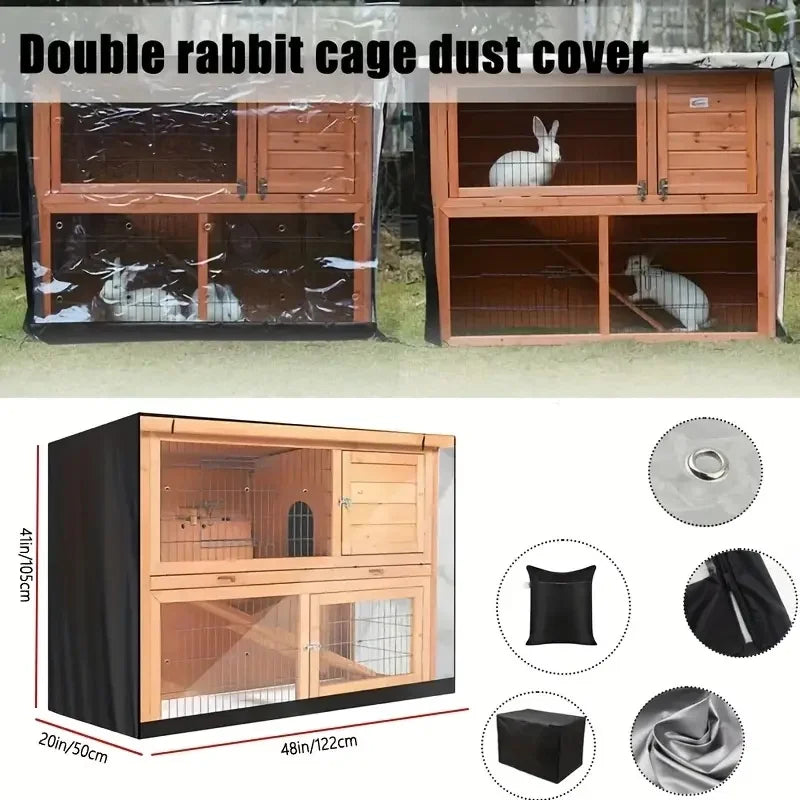 Heavy-Duty Rabbit Cover,Durable Oxford Fabric Rabbit Cover -All-Season Effective Protection,Scratch-Resistant Pet Cage Protector