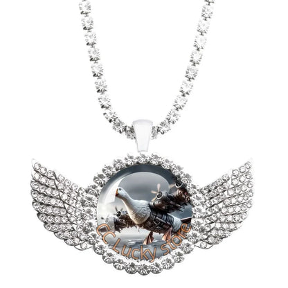 25mm Angel Wing Necklace | Italian Brainrot Pendant Funny Animal Jewelry Gift