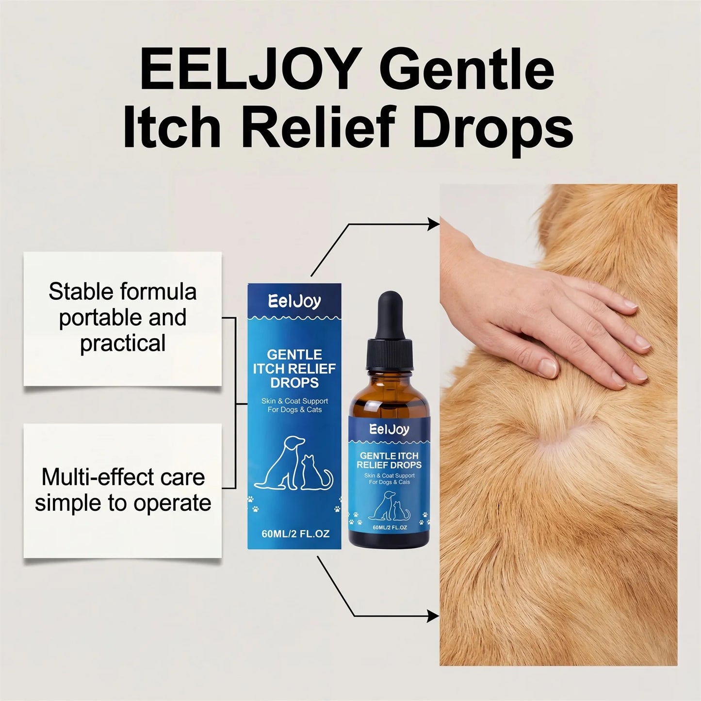 Pet Skin Care Drops Nourishing Fur Relieve Itching & Discomfort Reduce Scratching Moisturizing Gentle Pet Skin Soothing Liquid