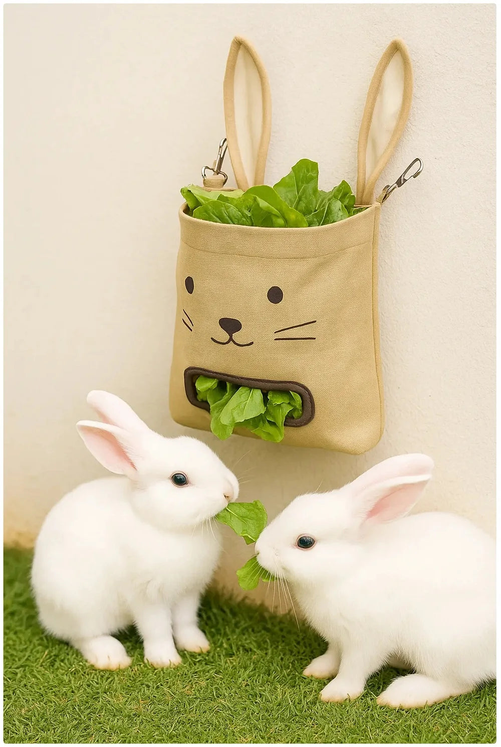 New Rabbit Hanging Hay Bag Shaped Feeding Feed Package Convenient Multiple Colors Available Small Pet Supplies