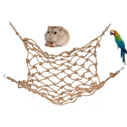 Parrot Swing Rope Birds Hanging Climbing Net With Hook Hammock Birds Stand Ladder Birds Chewing Playing Gym Hamster Rabbit Toys