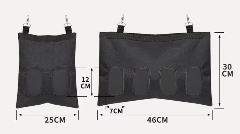 Rabbit Hay Bag Hanging Pouch Feeder Holder Black Durable Feeding Dispenser Container for Rabbit Guinea Pig Small Animals
