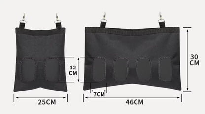 Rabbit Hay Bag Hanging Pouch Feeder Holder Black Durable Feeding Dispenser Container for Rabbit Guinea Pig Small Animals