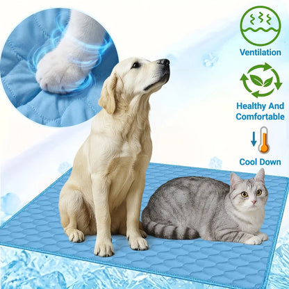 Pet Ice Mat Cooling Pet Bed Summer Cool Pad for Dogs Cats Breathable Waterproof Pet Mat Indoor Outdoor Pet Sleeping Cushion