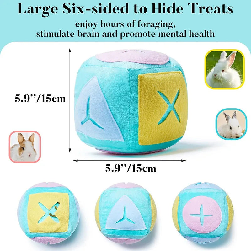 Large Rabbit Foraging Toy with Bell Washable Puzzle Feed Game Rabbit Toy for Bunnies Bunny Enrichment Toys Rabbit Toys
