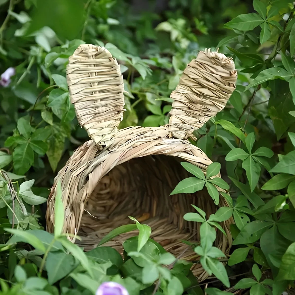 Rabbit Straw Nest Hut Toy Comfortable Straw Woven Hay Bed Warm Hut for Bunny Little Animals Ferret Hamster