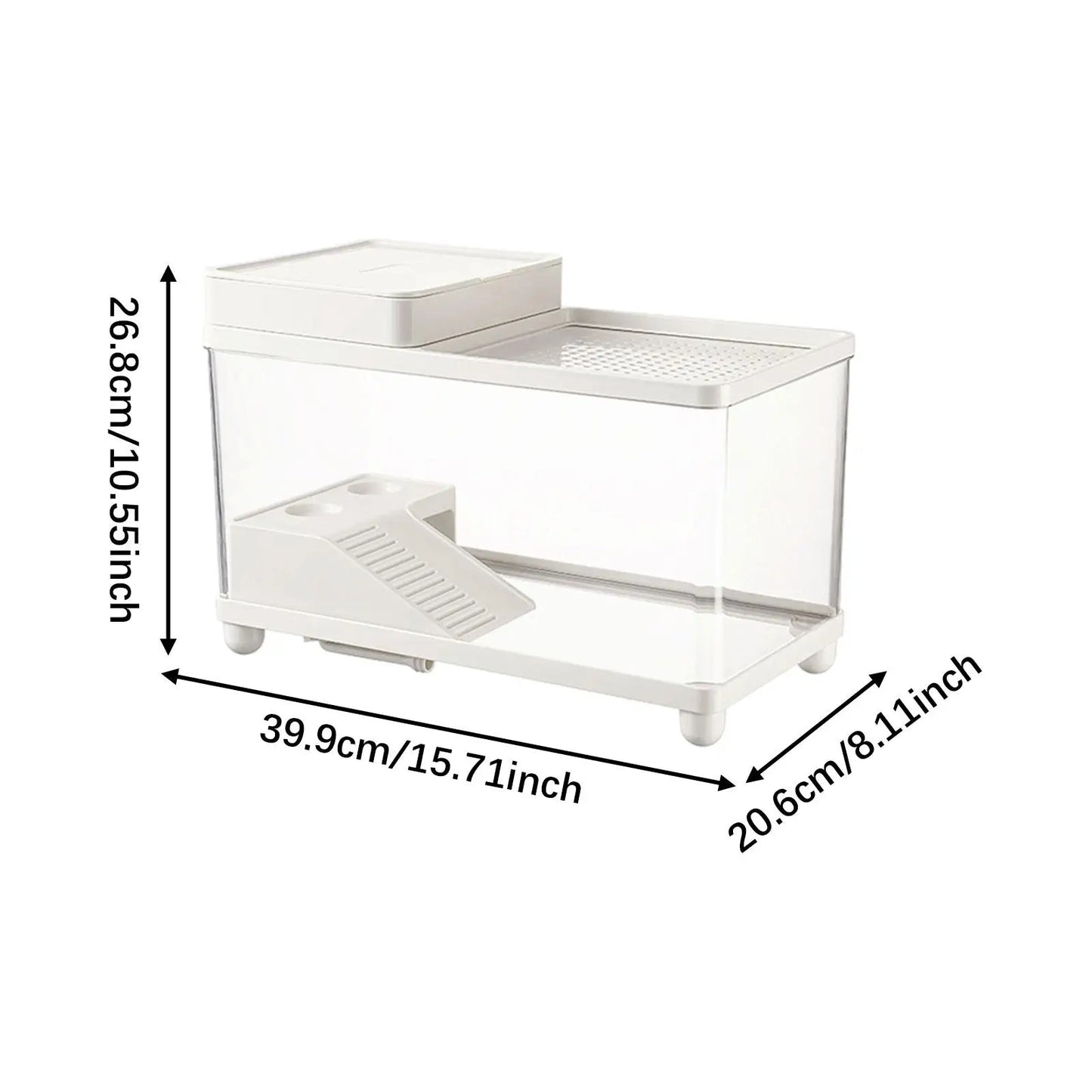 Large Turtle Tank Reptile Habitat Sturdy Terrarium for Terrapin Bearded Dragon Leopard Gecko Enclosure