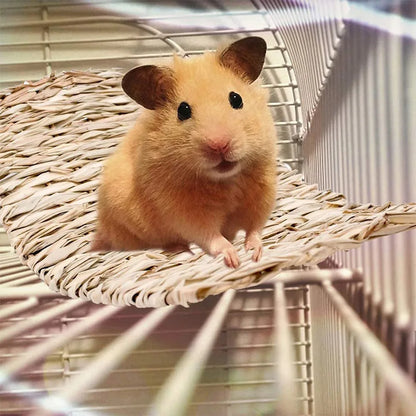 Rabbits Bunny Pet Chew Mat Small Animal Woven Hay Mat Natural Straw House Cage Accessories For Guinea Pig Chinchilla Hamster Rat
