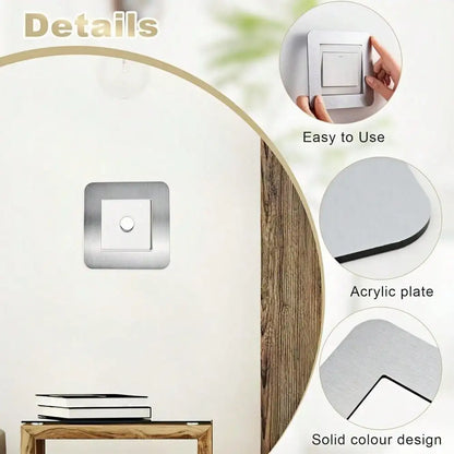 Square Switch Wall Sticker | Pre-stuck Decorative Switch Cover, 14.6x14.6cm